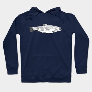 Drawing of a trout Hoodie